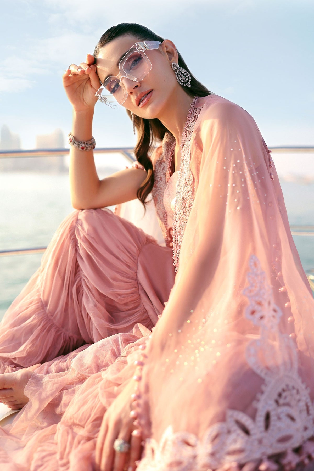 Embroidered Organza Suit