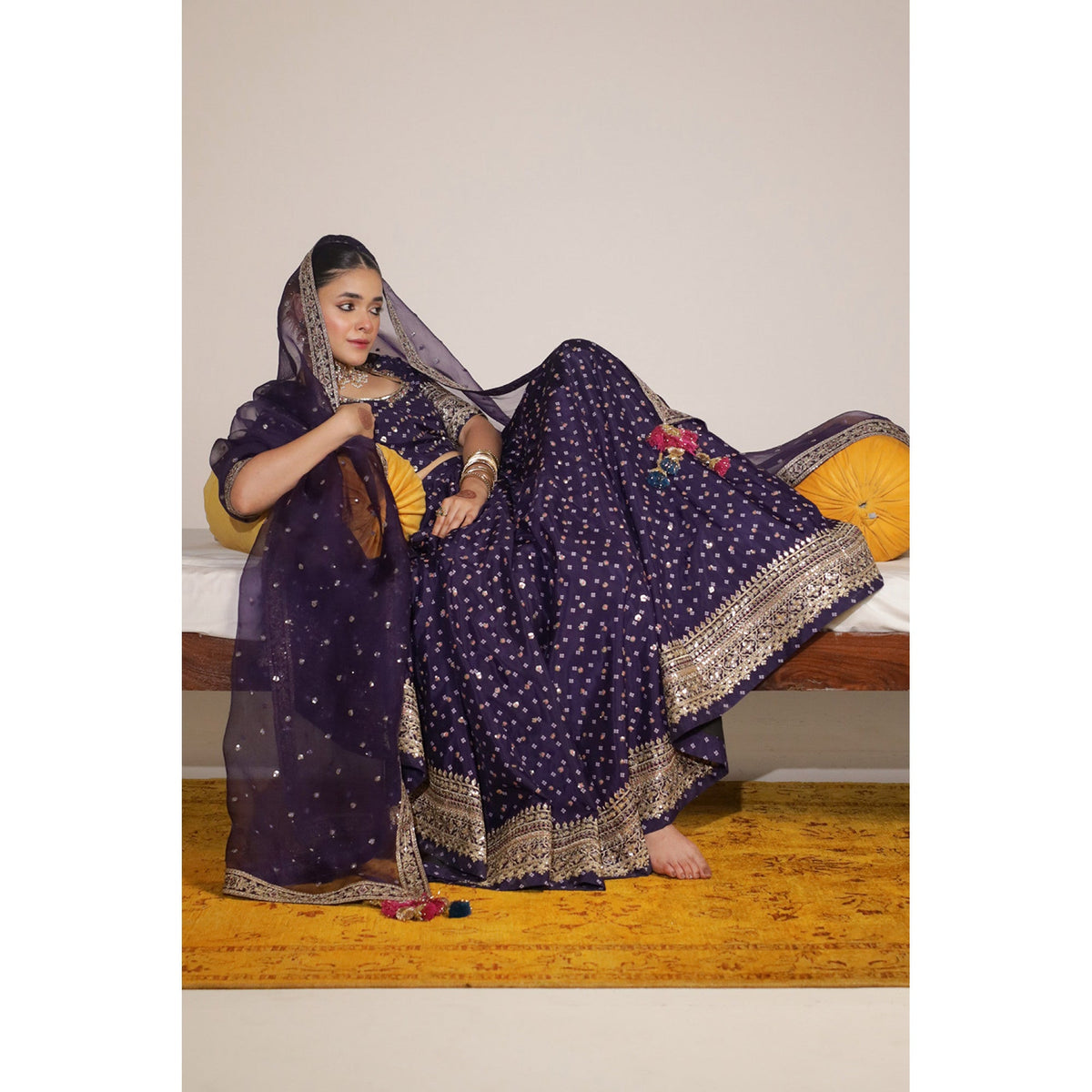 PURPLE LEHNGA CHOLI | SHEESHAM 24 / 25 DYOT