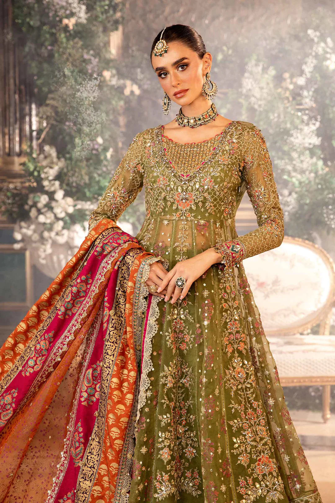 Embroidered Organza Suit | BD-2906