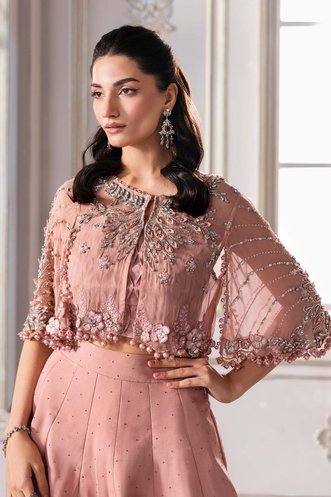 Embroidered Chiffon Saree | BD-3001