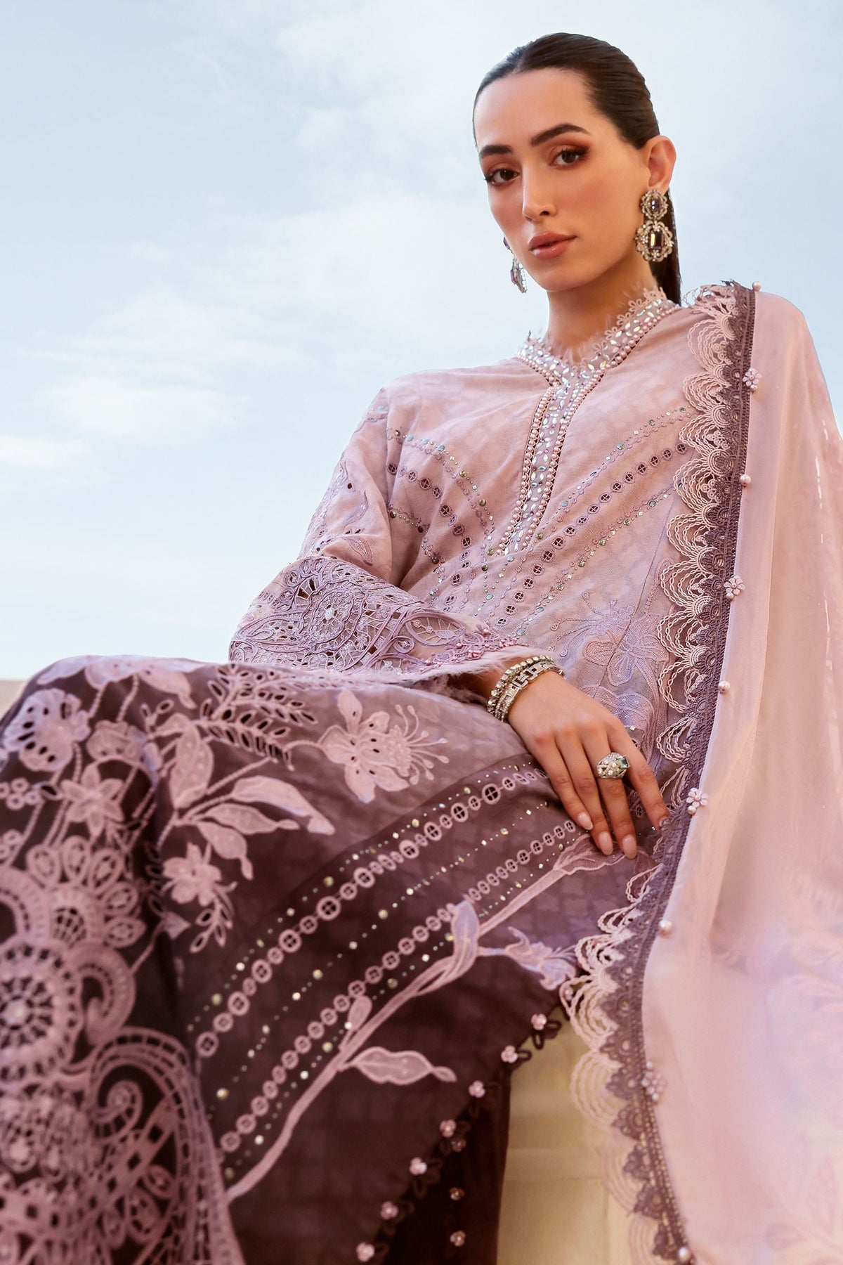 Embroidered Jacquard Lawn Suit