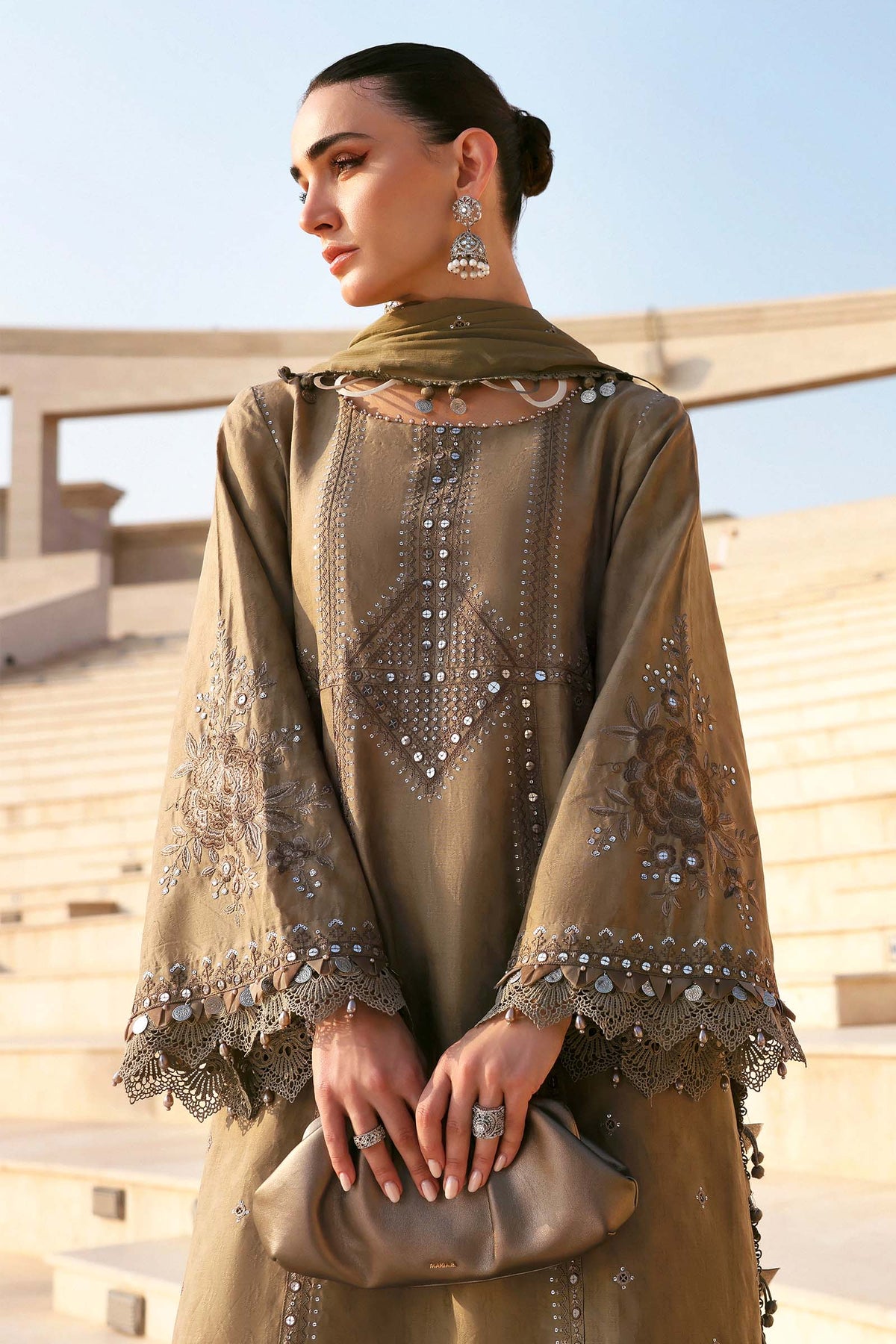 Embroidered Jacquard Lawn Suit