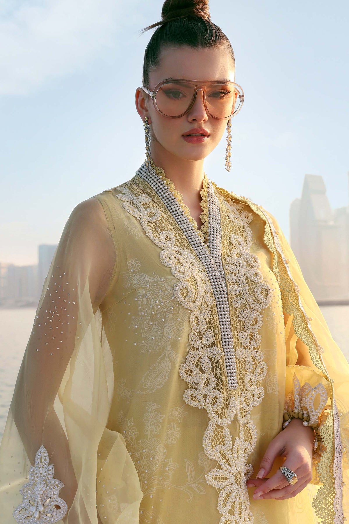 Embroidered Organza Suit
