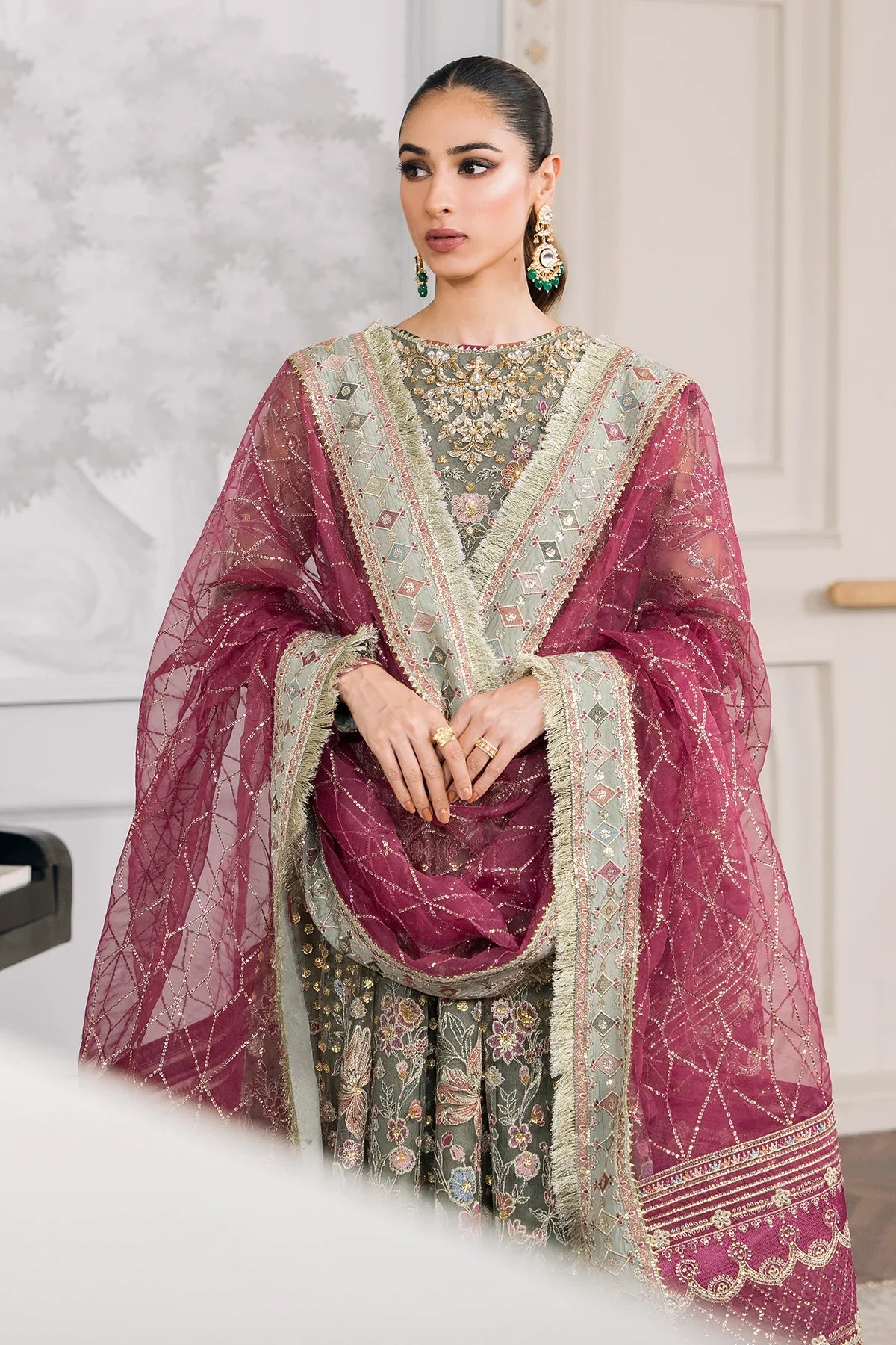 EMBROIDERED CHIFFON CH12-02