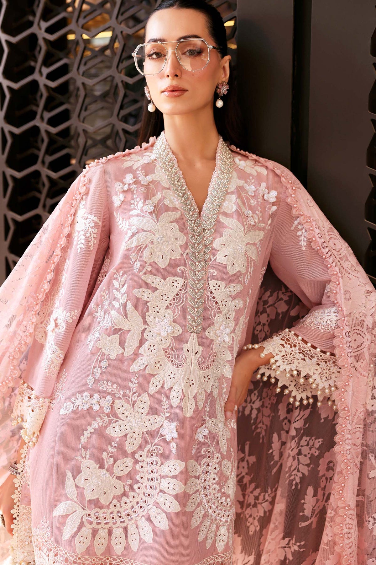 Embroidered Organza Suit