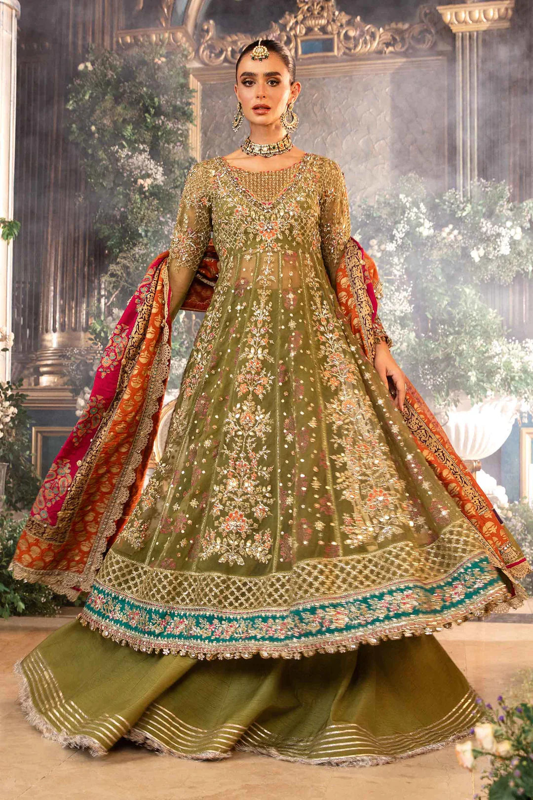Embroidered Organza Suit | BD-2906