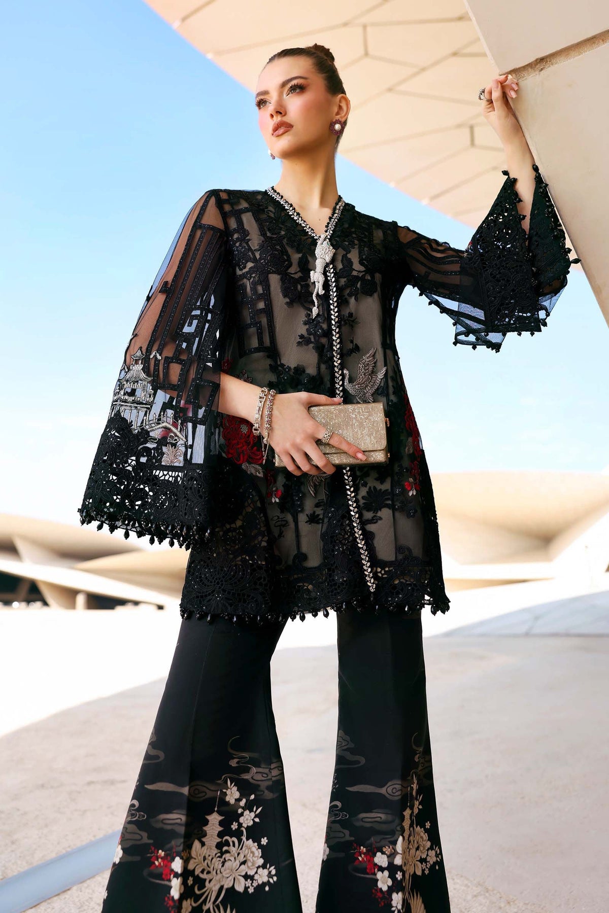 Embroidered Net Suit