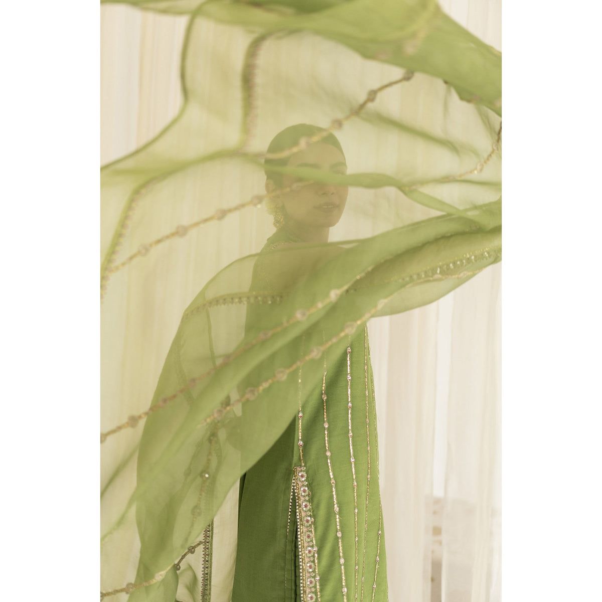 PEAR GREEN OUTFIT | NARGIS | DYOT