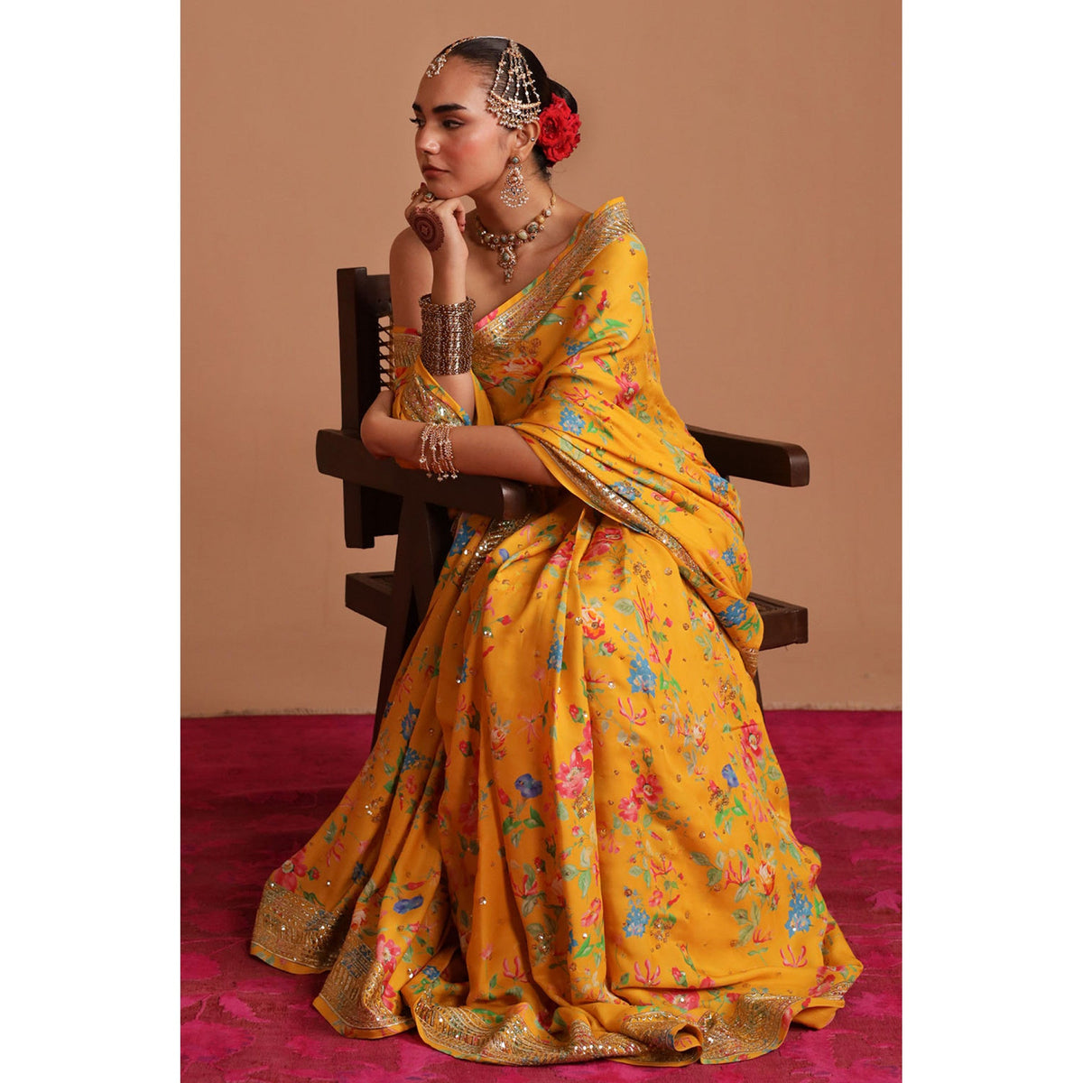 PRINTED MUSTARD SAREE | CHAM CHAM '25 | DYOT
