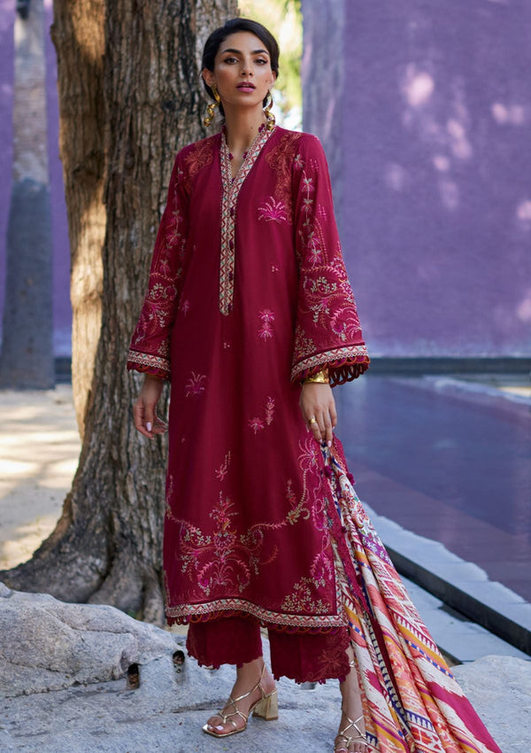 Lawn Collection - Farah Talib Aziz - Suay - Luxury Unstitched '24 - Enzo Red - FTA#02