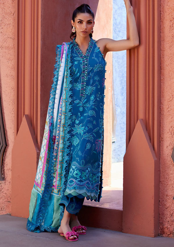 Lawn Collection - Farah Talib Aziz - Suay - Luxury Unstitched '24 - Moana Teal - FTA#03