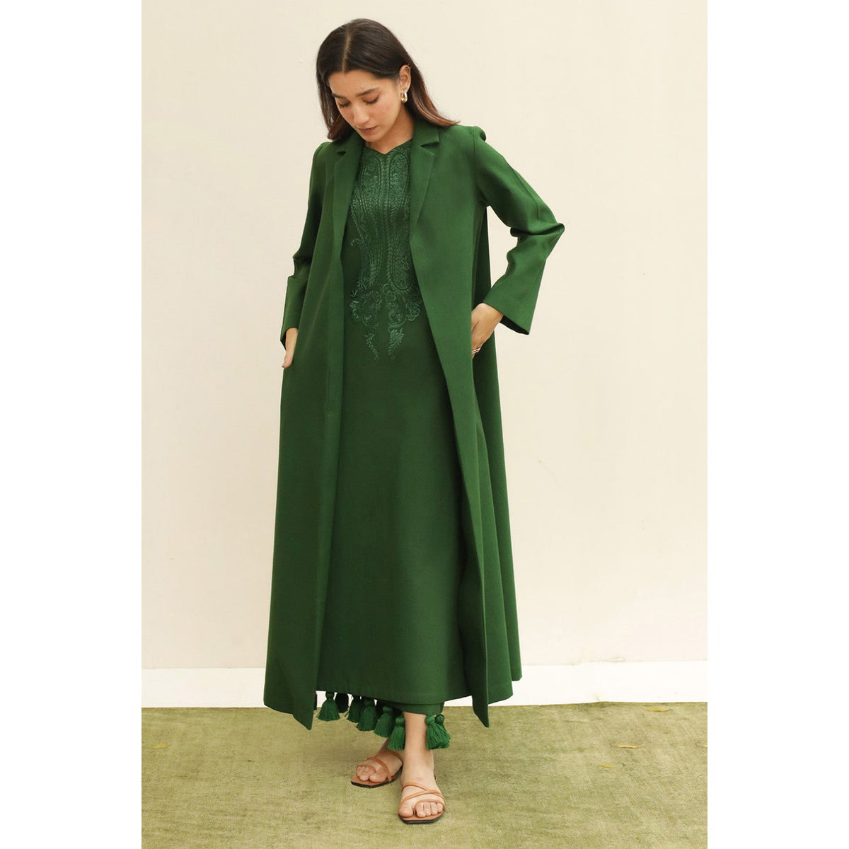 BOTTLE GREEN OUTFIT  | WINTER | DYOT (RTS)