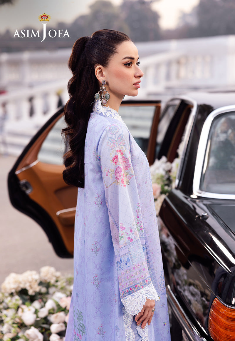 AJRS-08 PRINTED EMBROIDERED RAW SILK 3 PCS