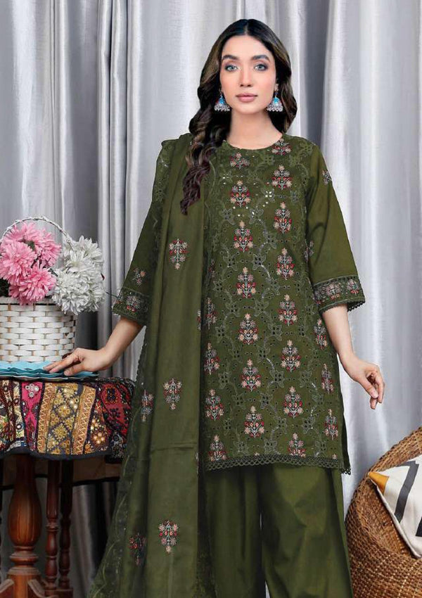 Lawn - Meemsey - Eid Luxury - Vol 02 - Fushia - Olive