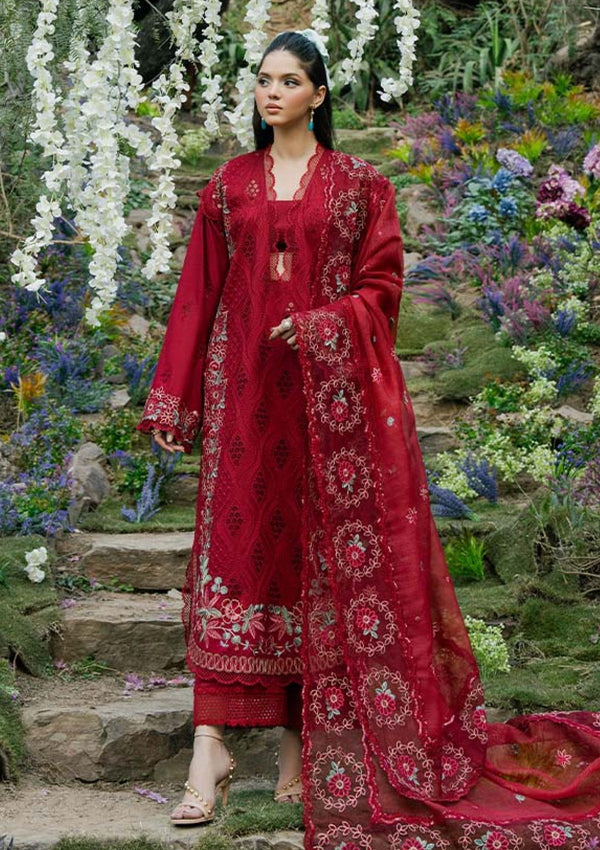 Lawn - Zevk - Flora Festive 25 - Vol II - RED ROSE