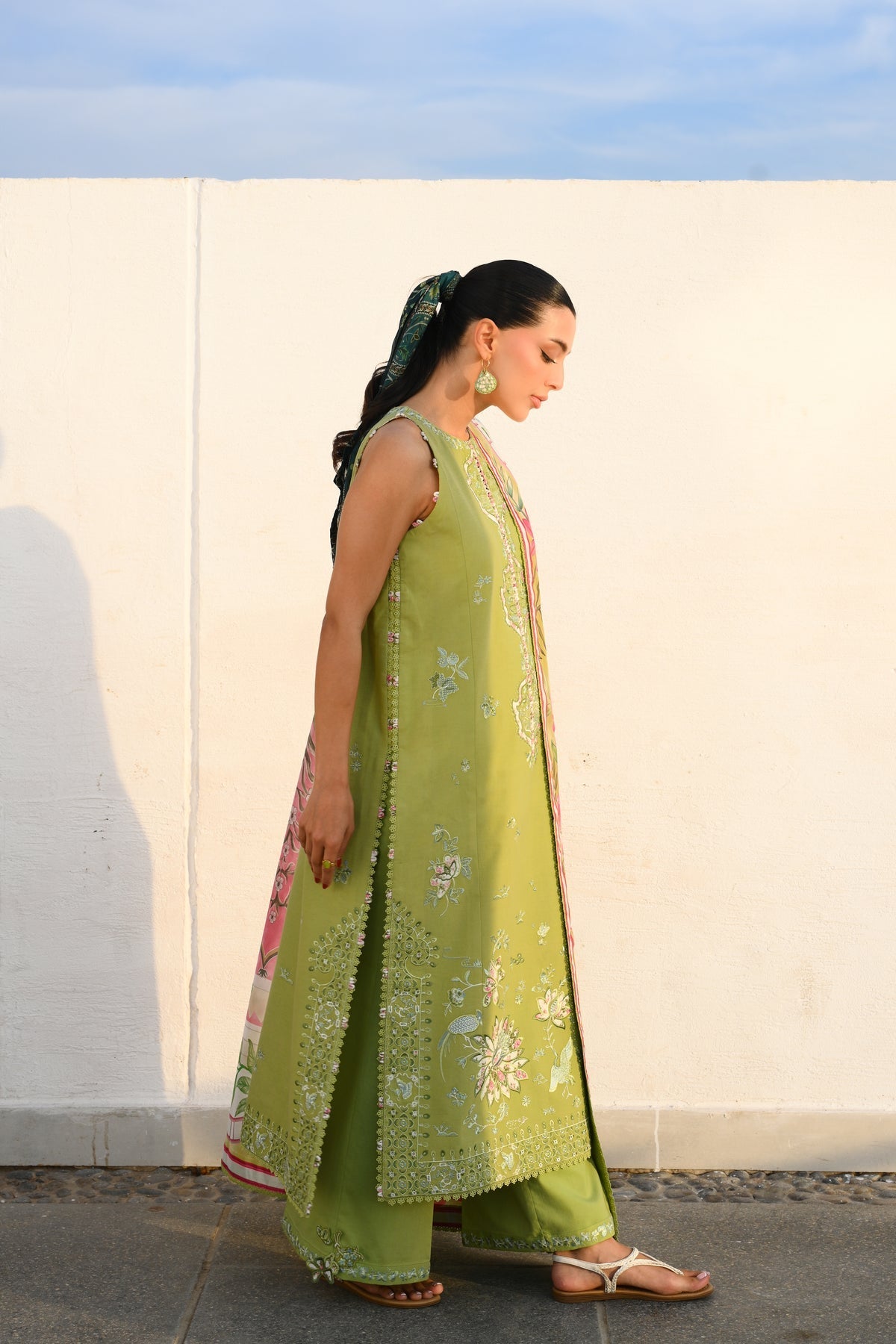 KIWI GREEN LUXURY EMBROIDERED LUXURY LAWN SET (NEL-26608) LUXURY LAWN X EID 2026