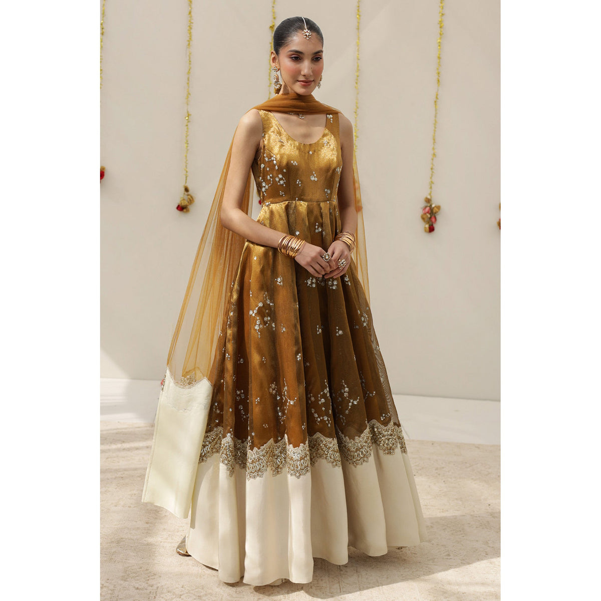 Golden Tissue Anarkali | Festive' 26 | DYOT