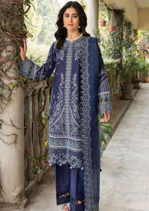 Lawn Collection - Farasha - Bahaar -FBL24#01 - BLUE OCHRE