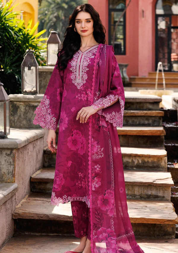 Lawn - Farasha - Aurea - Eid Summer 25 - Fuchsia Flare