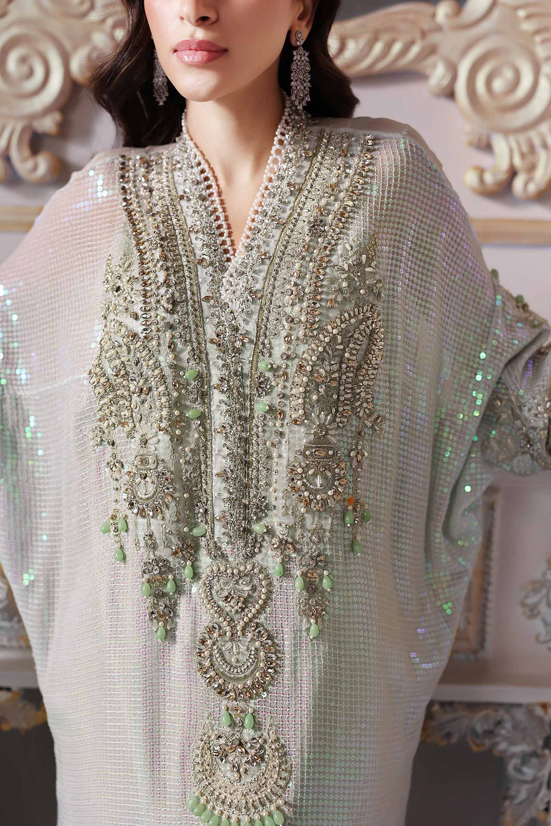 3 Piece Embroidered Chiffon Suit | BD-3005