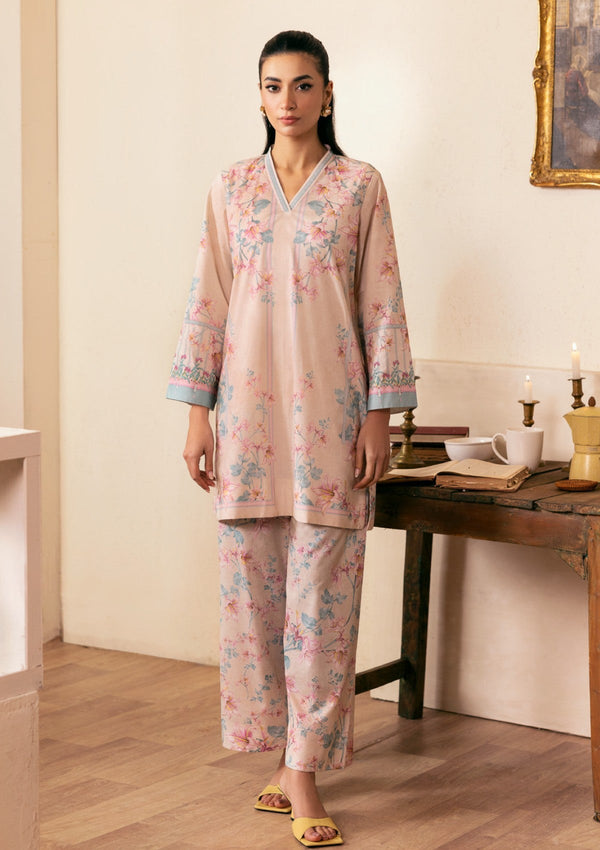 Lawn - Sahar - Selene Premium - 2 Pcs - STP25#01 - IVORY BLOSSOM