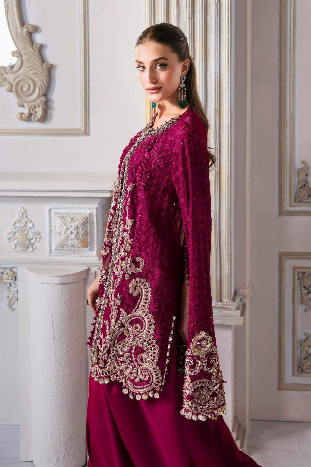 3 Piece Embroidered Chiffon Suit | BD-3003