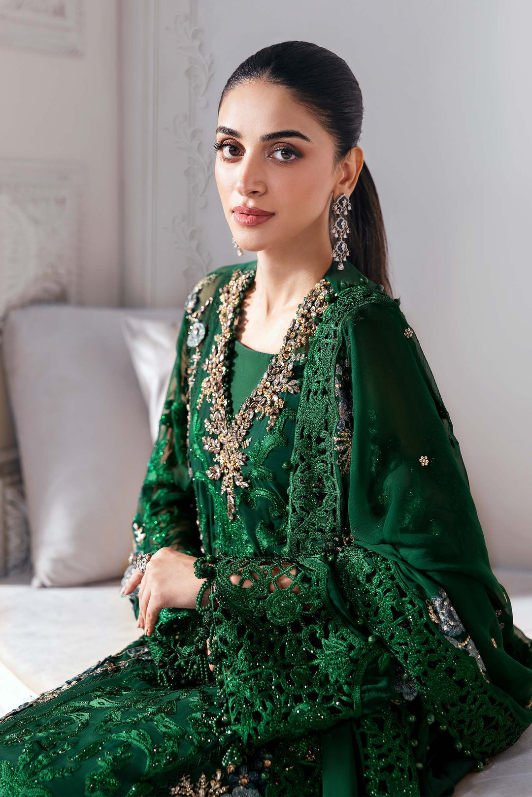 3 Piece Embroidered Chiffon Suit | BD-3008