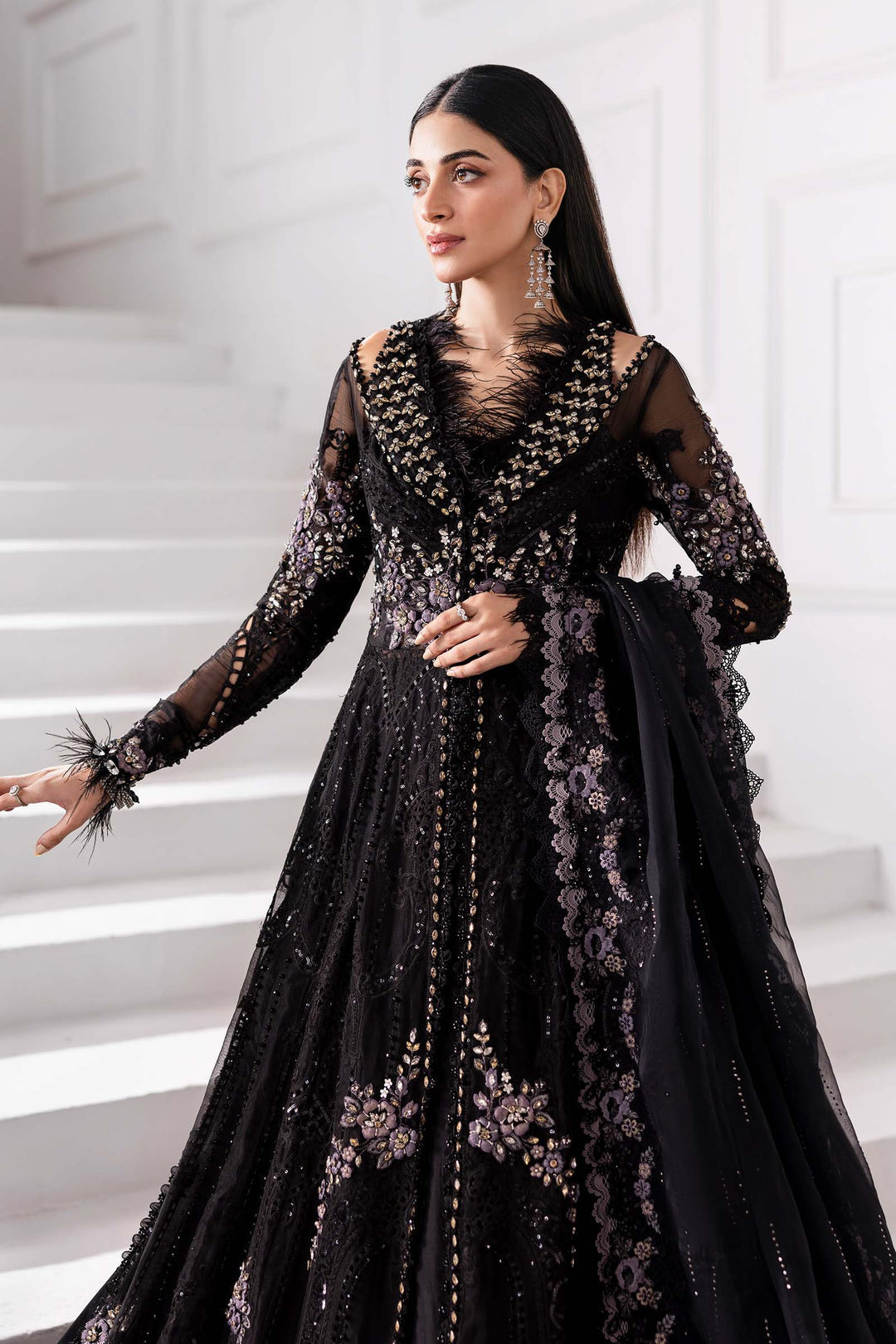 3 Piece Embroidered Organza Suit | BD-3004