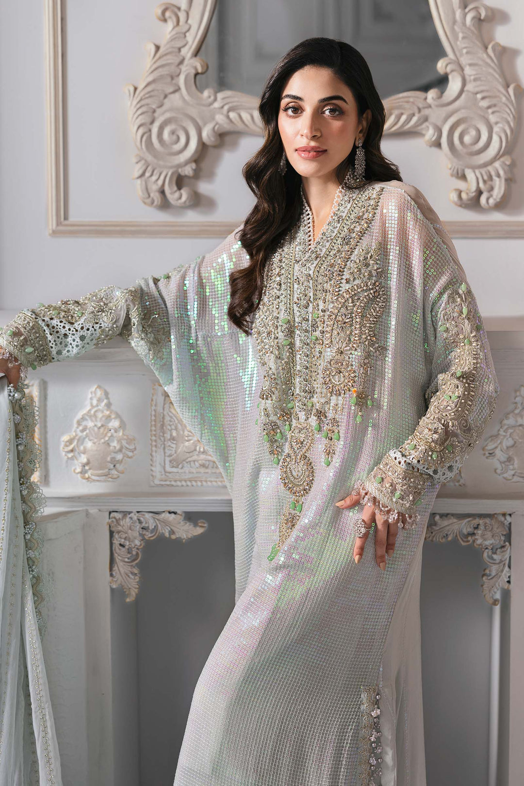 3 Piece Embroidered Chiffon Suit | BD-3005