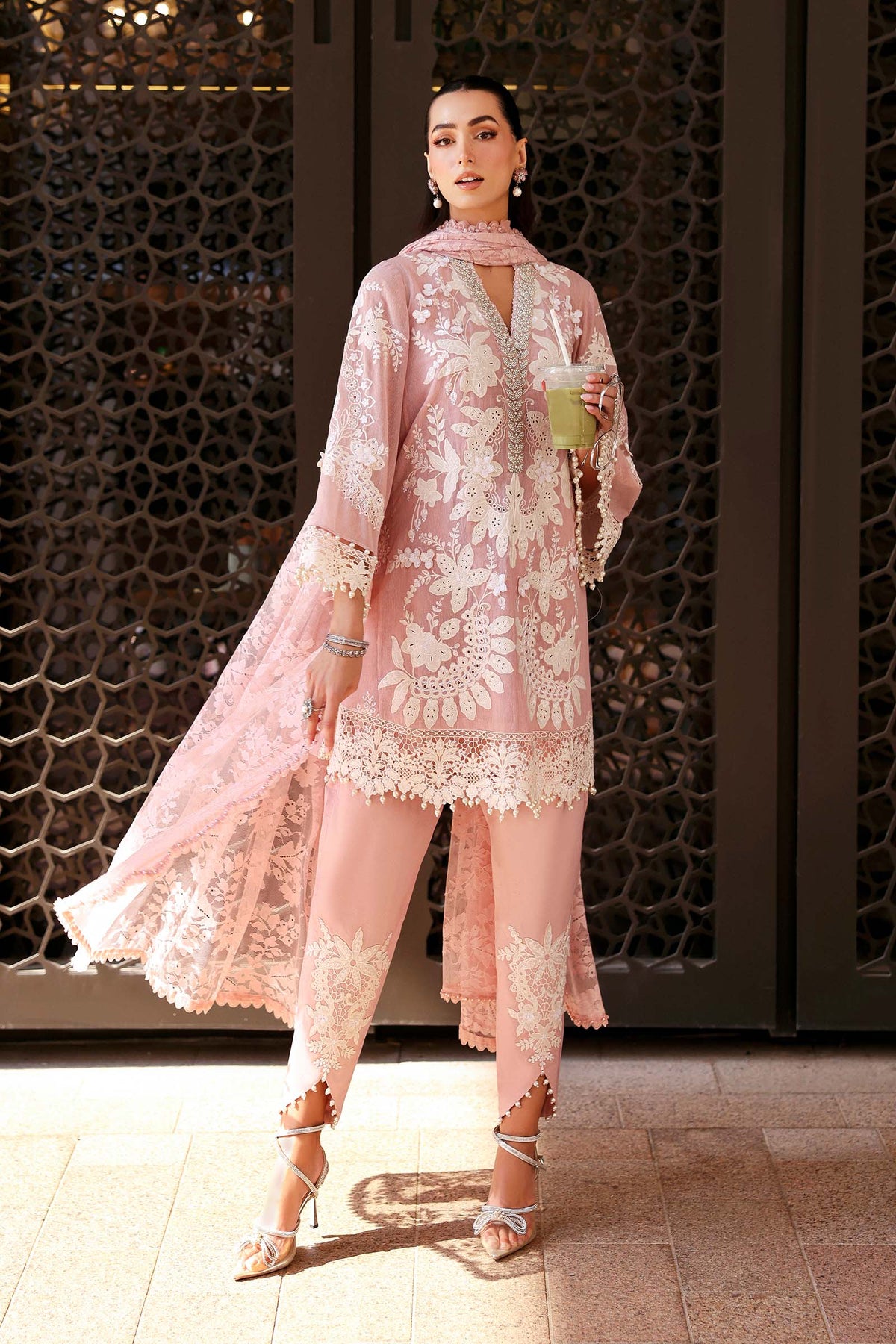 Embroidered Organza Suit