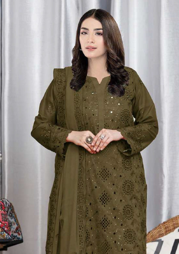 Lawn - Meemsey - Eid Luxury - Vol 01 - Gulkari - Olive