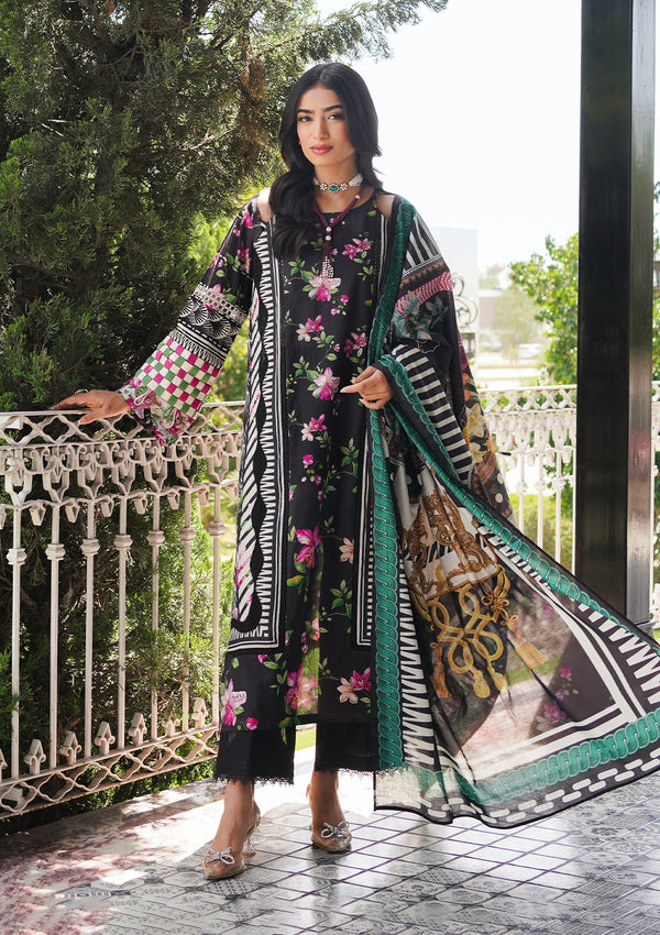 Lawn Collection - Elaf Premium - Printed - EEP#02A - Dark Floral