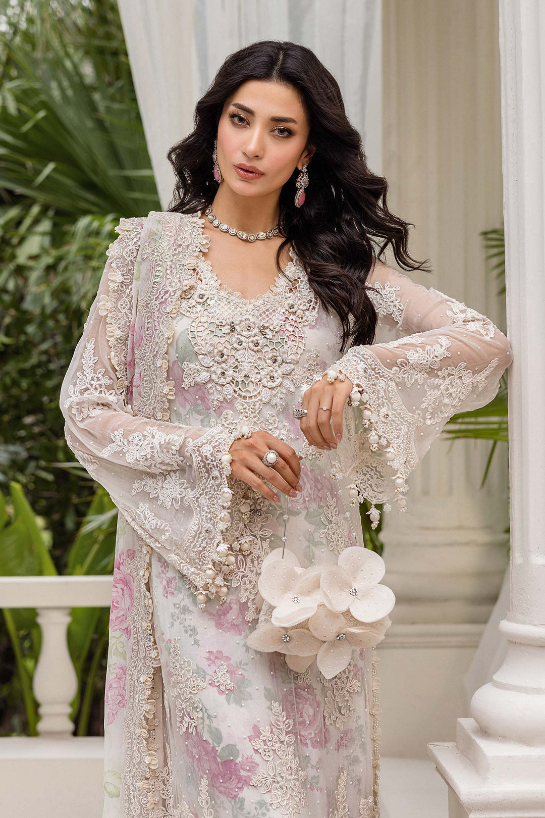 3 Piece Unstitched Embroidered Chiffon Suit | MPC-25-101