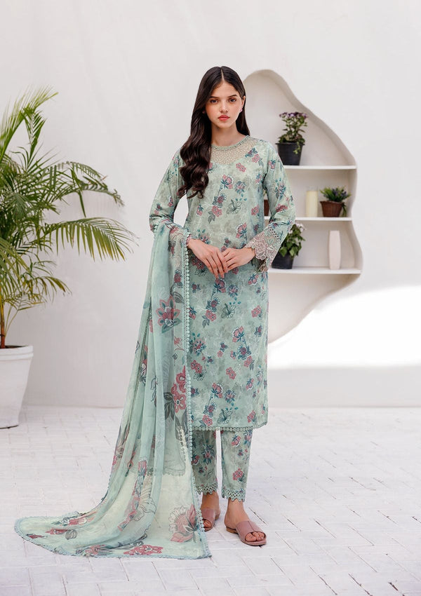 Lawn Collection - Farasha - Printed Essentials - Mint Breeze