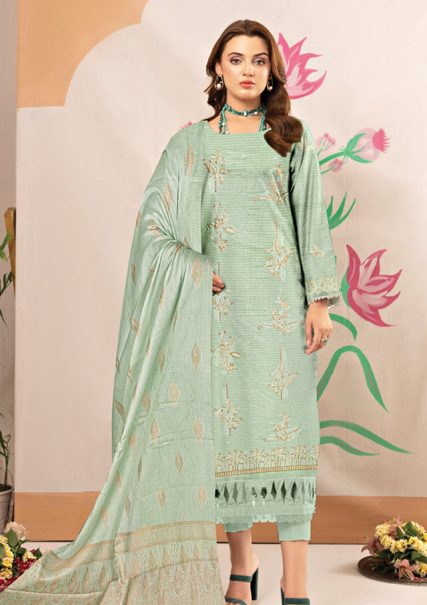 Lawn - Humdum - Embroidered - L Green