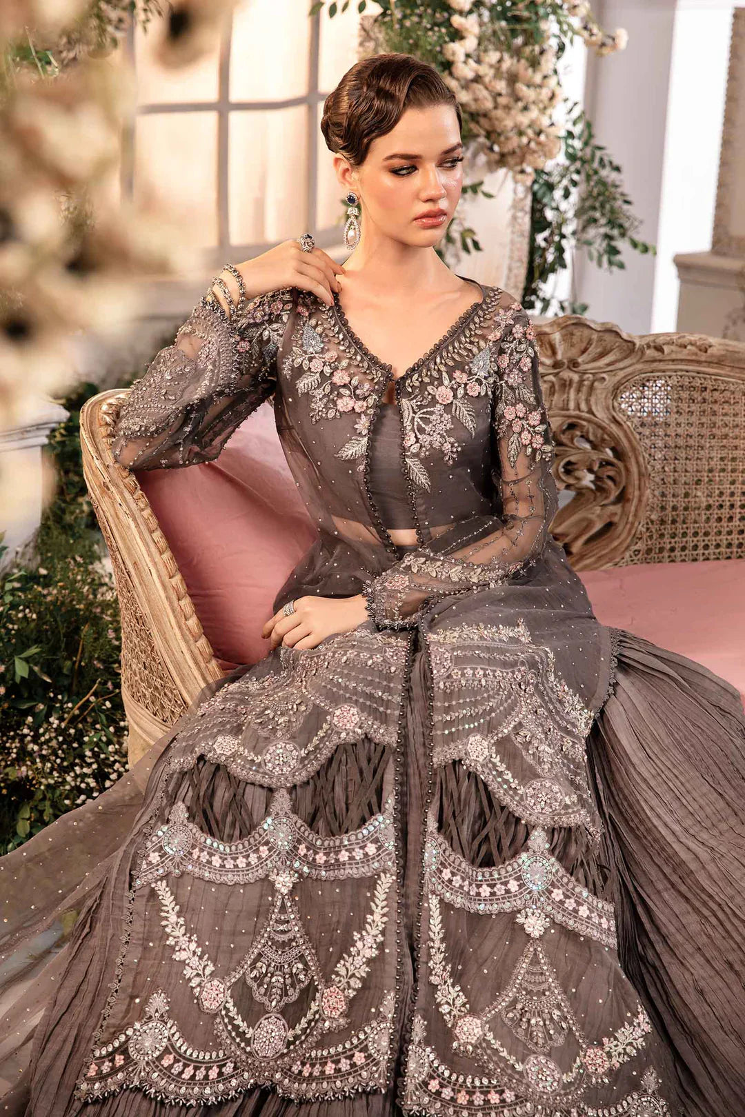 Embroidered Organza Suit | BD-2902