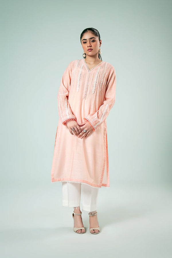 Pret Collection - Fozia Khalid - Basics Vol 3 - Peachy Lace Tunic