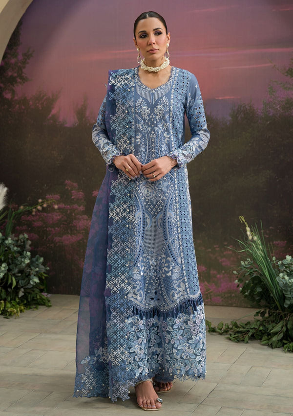 Lawn Collection - Afrozeh - The Painted Garden - Indigo Ink