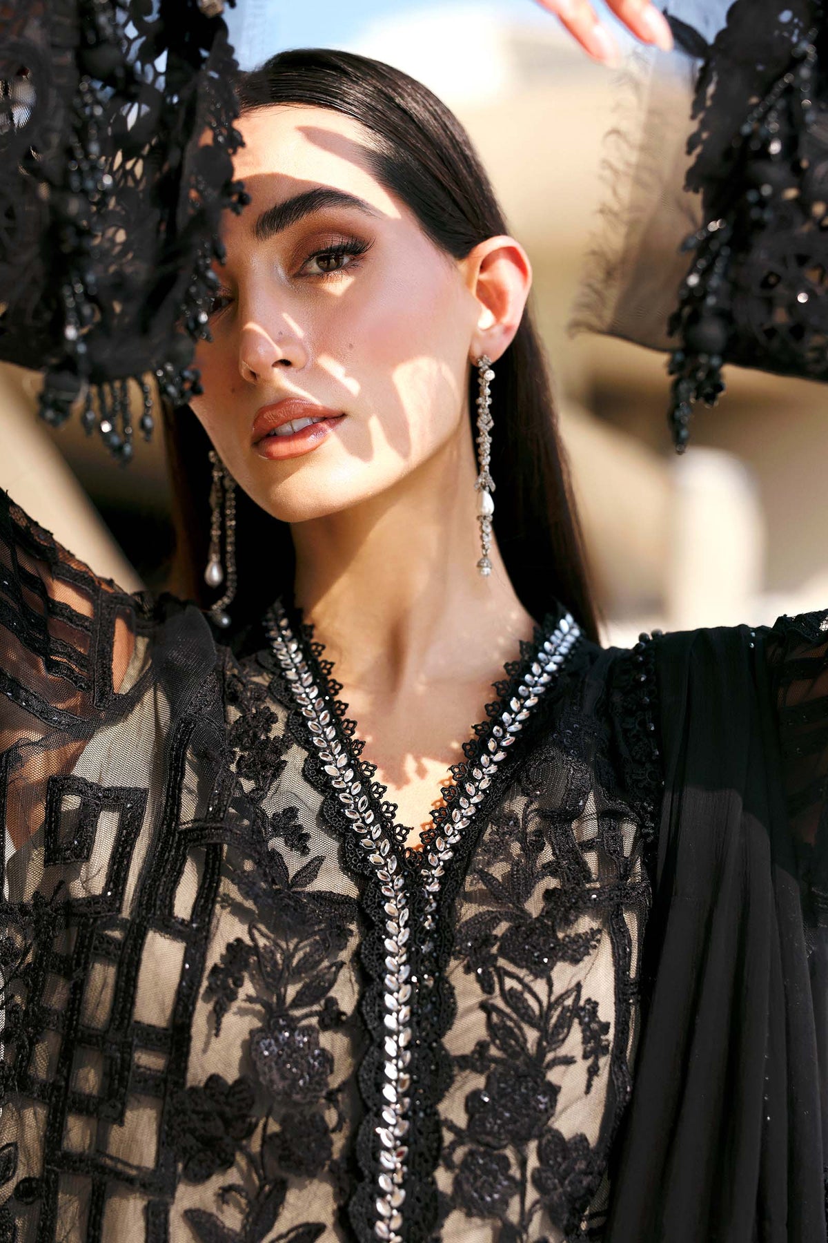 Embroidered Net Suit