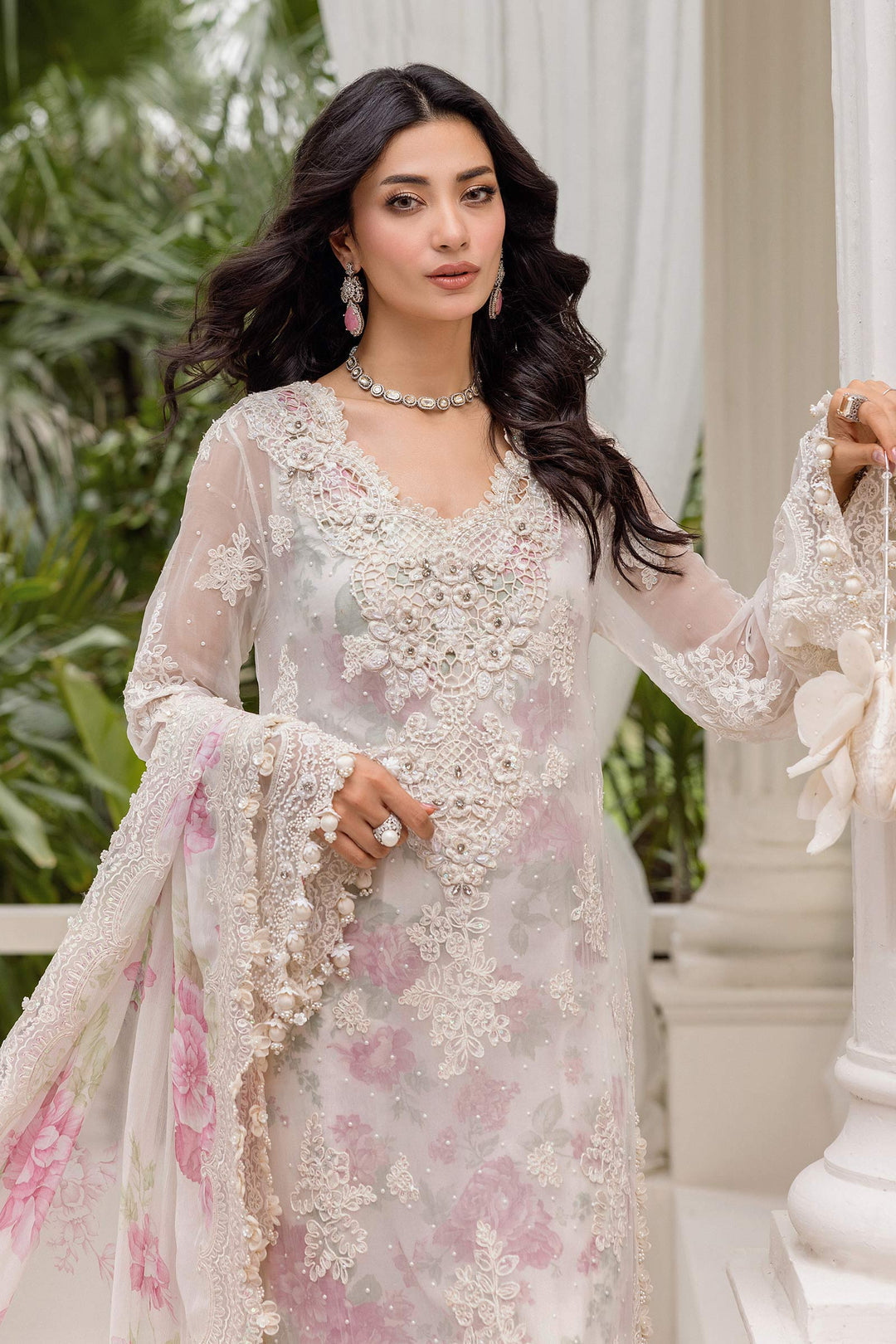 3 Piece Unstitched Embroidered Chiffon Suit | MPC-25-101