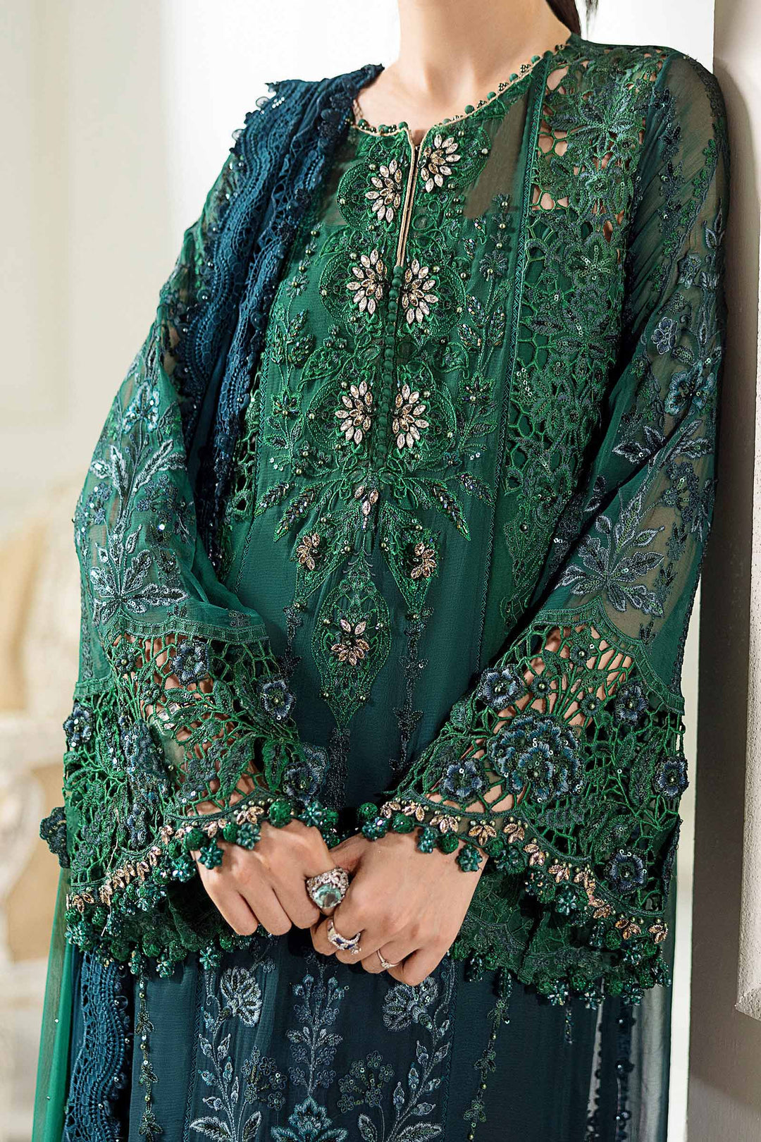 3 Piece Unstitched Embroidered Chiffon Suit | MPC-25-106