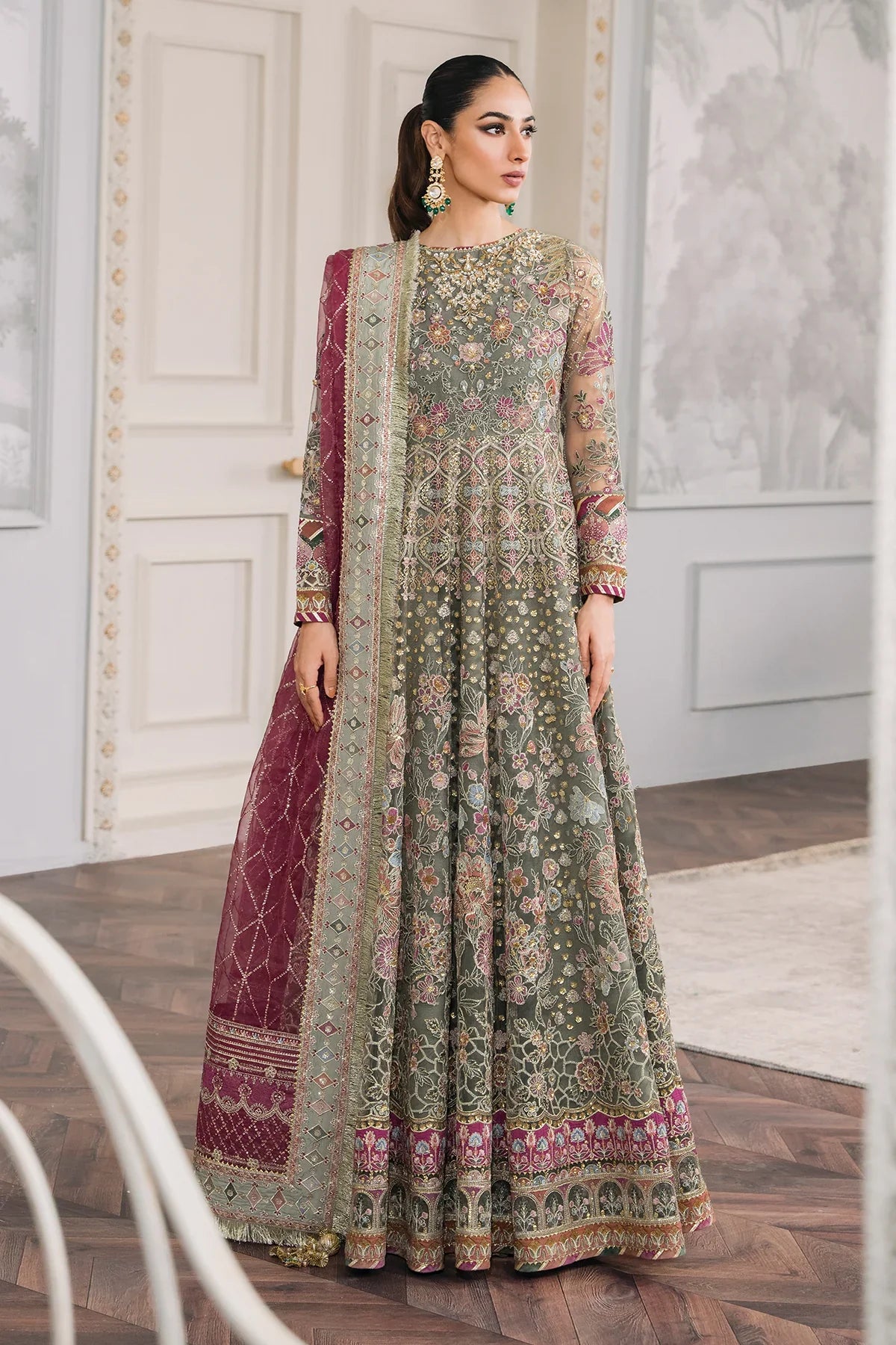 EMBROIDERED CHIFFON CH12-02
