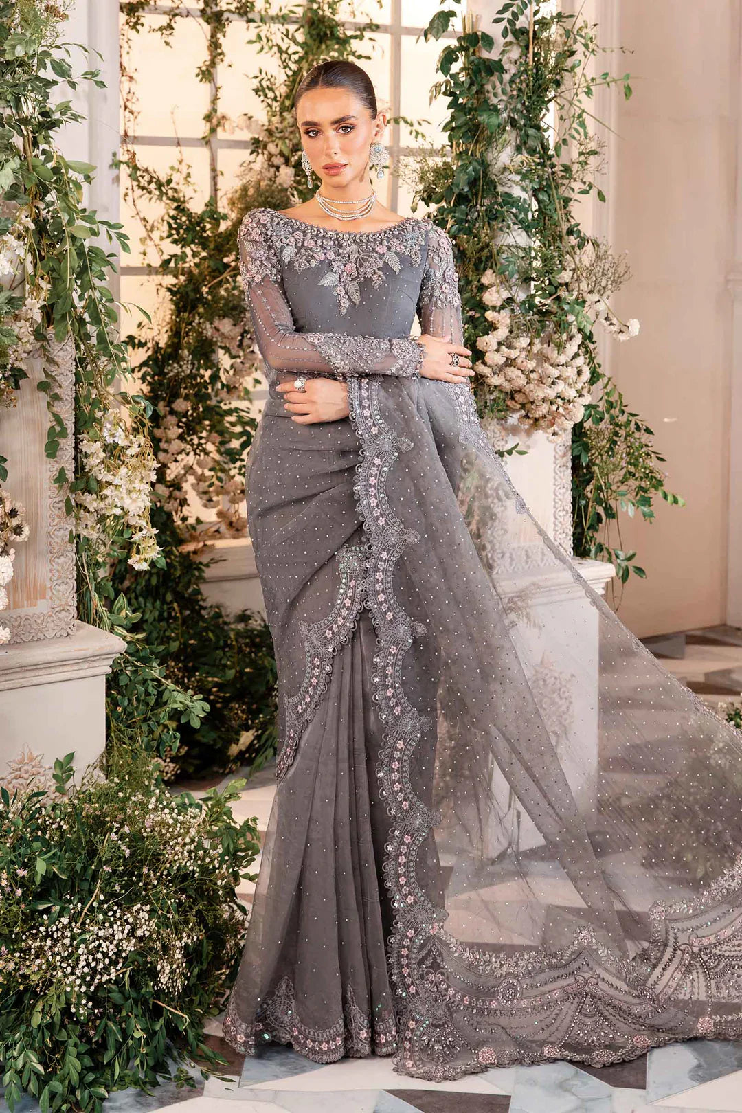 Embroidered Organza Suit | BD-2902