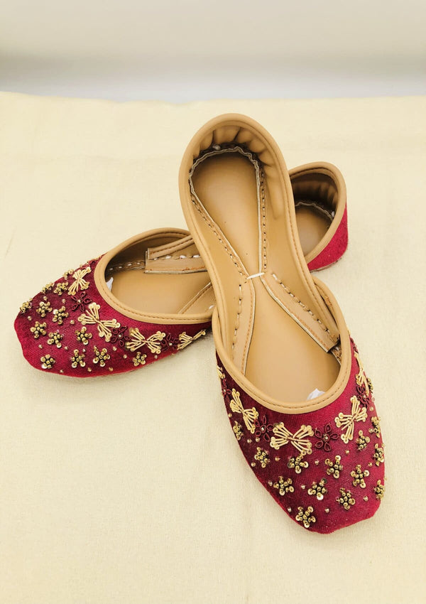 Footwear Collection - Chamak - Gilded Maroon - D#053