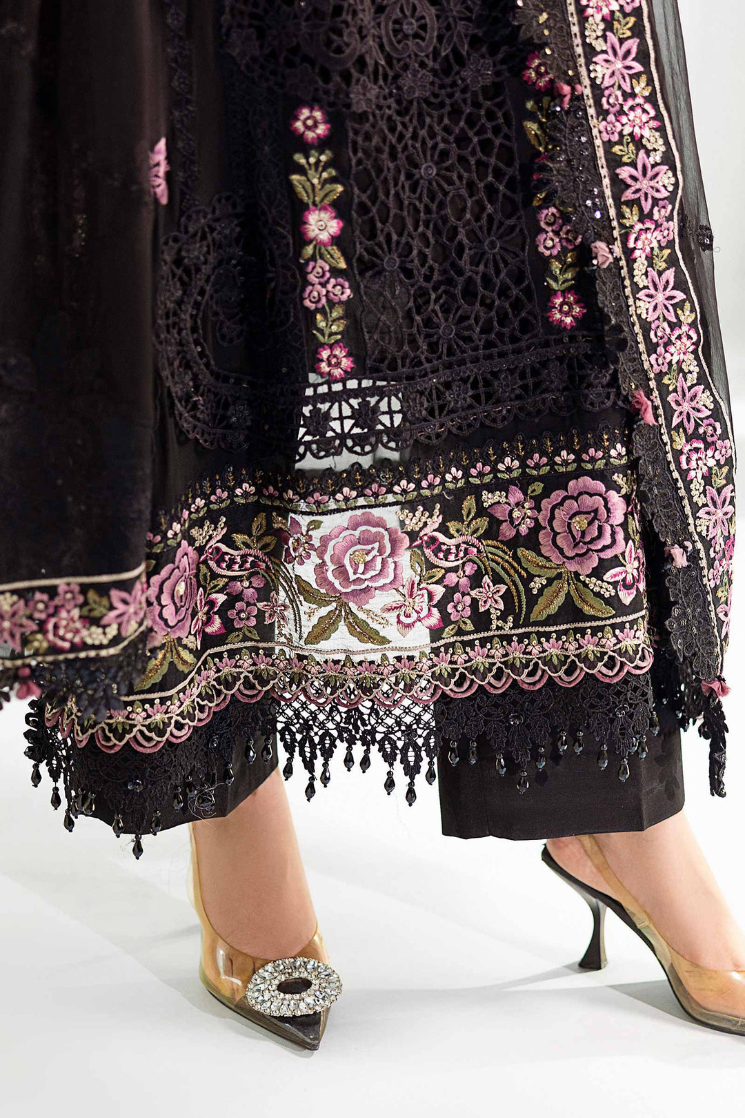 3 Piece Unstitched Embroidered Chiffon Suit | MPC-25-104