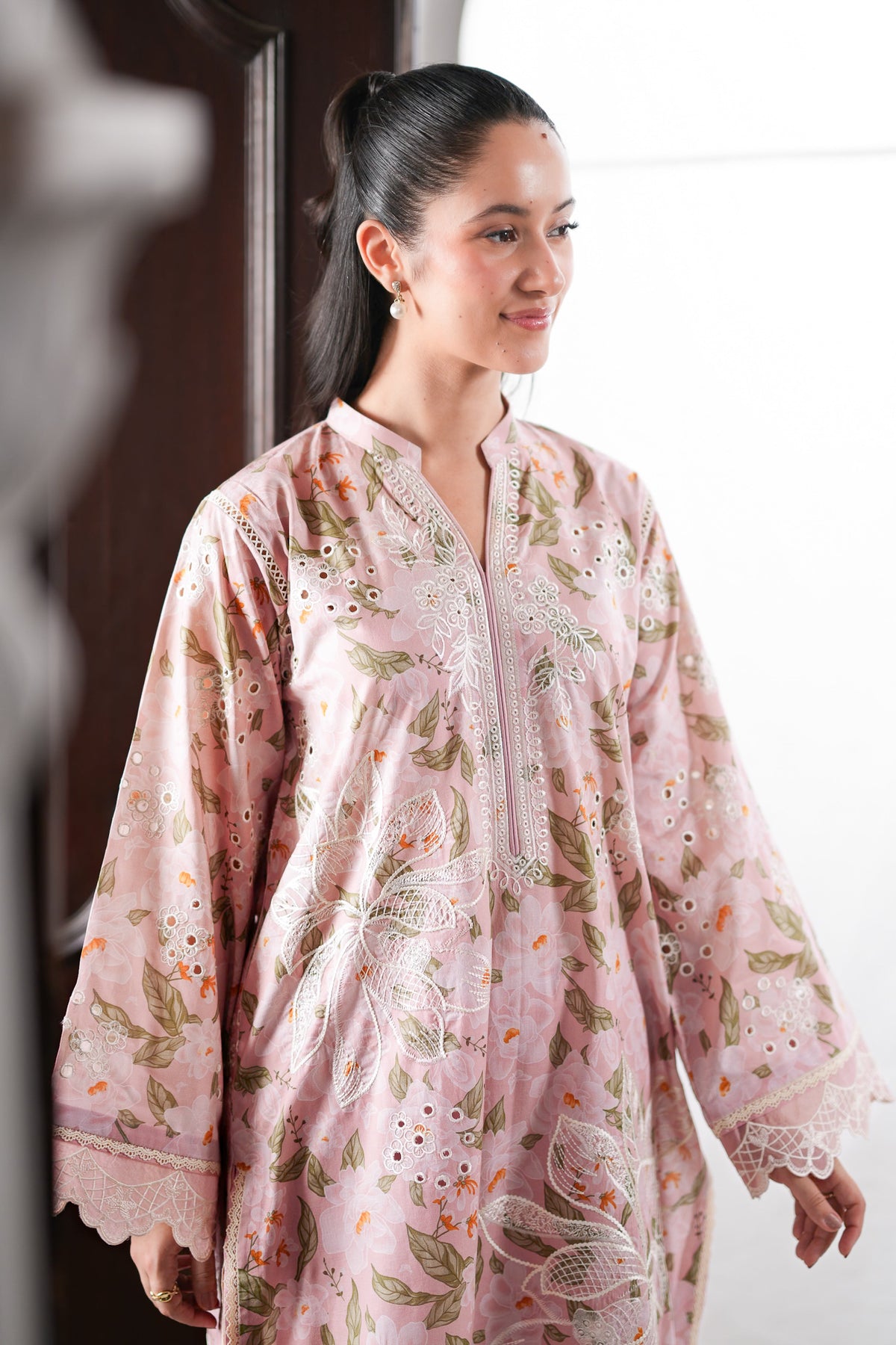 LIGHT PINK CO-ORD LUXURY PRINTED EMBROIDERED 2PCS SET (NPA2-26302) - READY TO WEAR STAYCATION 2026